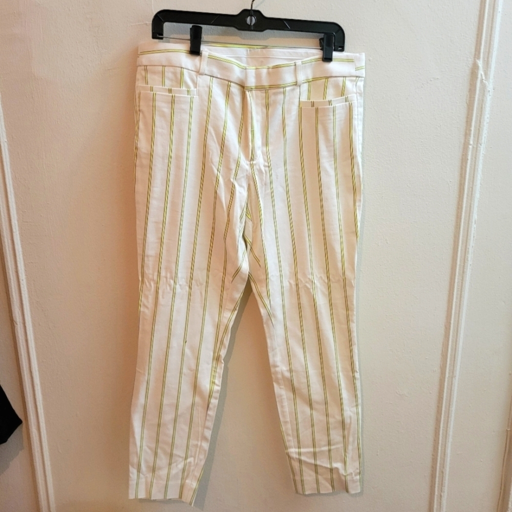 Stripe‎ pant cotton/linen blend. NWOT